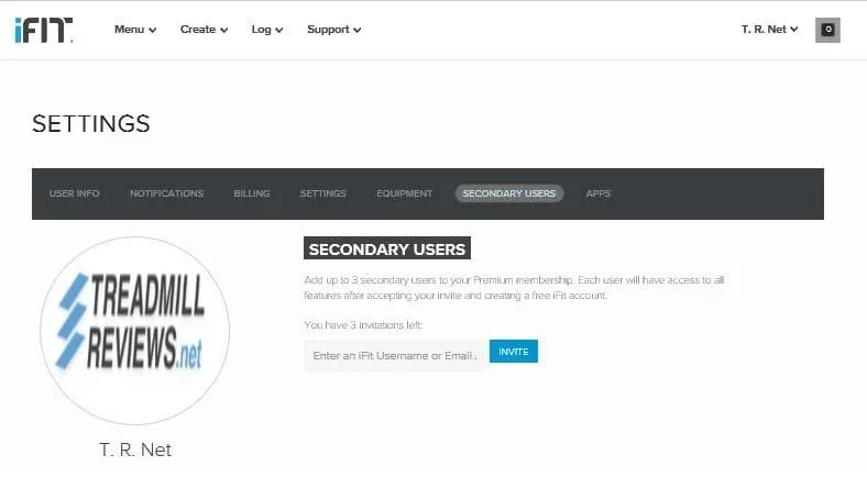 Add secondary users in iFit