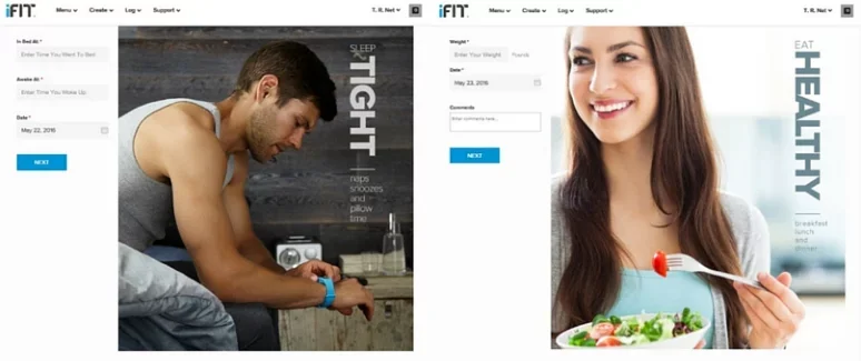 iFit logging sleep and weight