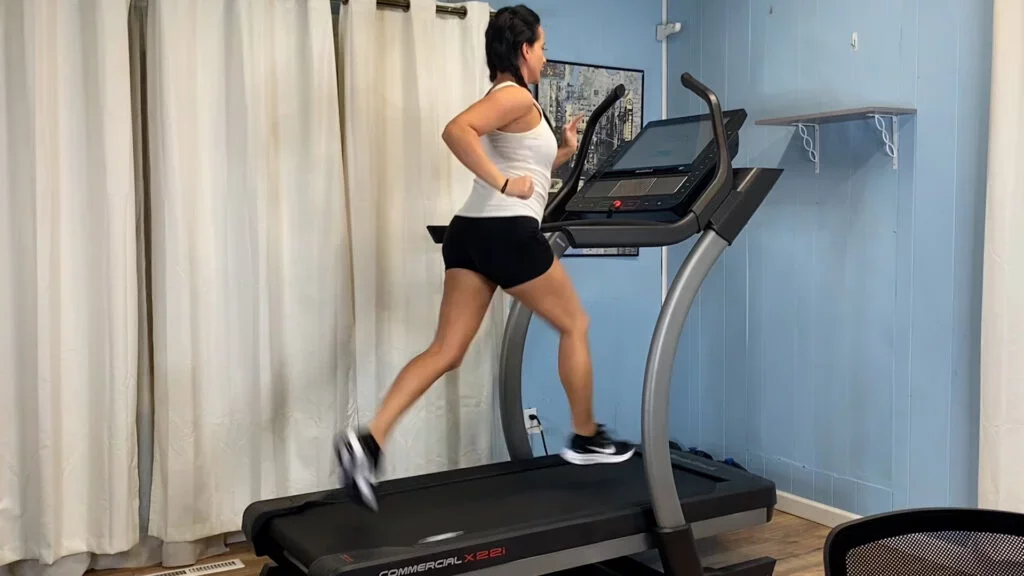 Runner on a NordicTrack X22i Treadmill at 12 MPH
